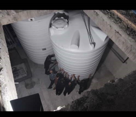 نصب و راه اندازی مخازن ذخیره آب بیمارستان شهدای گمنام